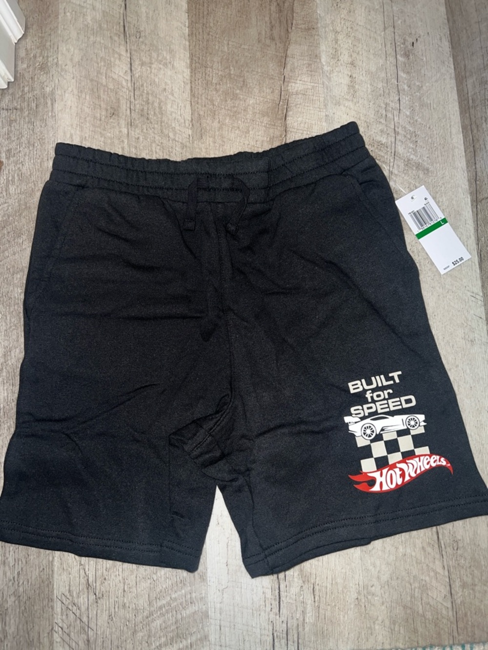 Mattel Hot Wheels Black Graphic Kids Shorts
